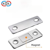 Loquet magnétique puissant de 30 lb pour armoire, tiroir et porte, en acier inoxydable, avec fixation adhésive