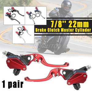 1 paire de leviers de maître-cylindre de frein 7/8'' (22 mm) pour moto, leviers de maître-cylindre d'embrayage avec réservoir, freins de moto - Product Image 1