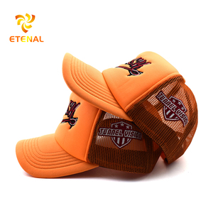 Casquette <span class=keywords><strong>Trucker</strong></span> en Mousse Orange Maille <span class=keywords><strong>Y2K</strong></span> Personnalisée avec Logo Brodé 3D Style Hip Hop, Chapeau Jersey pour Plage, Logo Personnalisable - Product Image 4