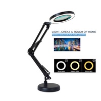 Factory Custom Modern Flexible Adjustable DC LED Working Table Light Desktop Beauty Salon Magnifier Lamp