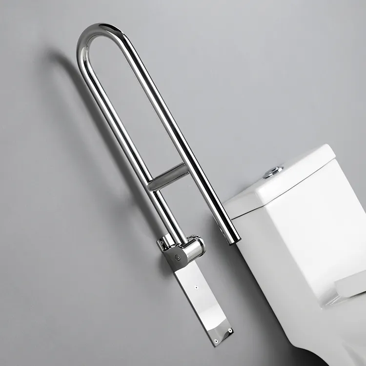 Paslanmaz çelik kapak yukarı aşağı banyo U-şekil tuvalet küpeşte katlanır handikap engelli için güvenlik tutma kolu