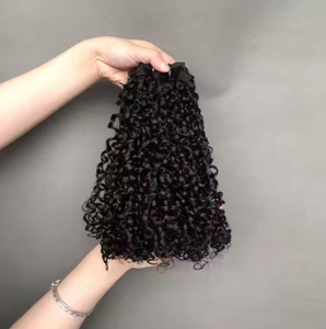 Haut de gamme 12A Grade Fumi Hair Super Double dessiné vierge cuticule alignée faisceaux de <span class=keywords><strong>cheveux</strong></span> brésiliens Funmi Pixie Curl <span class=keywords><strong>couleur</strong></span> naturelle - Product Image 3