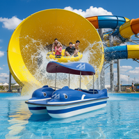 Bateau électrique Dolphin pour 6 personnes, pour enfants et adultes, bleu, fibre de verre et acier, utilisation en parc aquatique/centre de villégiature/commercial, certifié CE, 1 pièce
