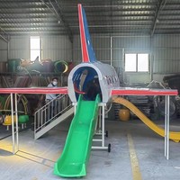 Toboggan pour enfants en forme d'avion en fibre de verre, équipement de divertissement pour la simulation d'avions, pour les jardins d'enfants, les parcs extérieurs pour enfants