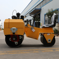 Petit Compacteur à Rouleaux Pratique, Autoporté, Rouleau Compresseur Routier à Double Tambour, Compacteur de Sol à Force d'Excitation de 2 Tonnes, Rouleau Compresseur de Roche