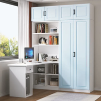 Armoire et bureau multifonctionnels modernes en bois massif, combinaison de bureau d'angle pour ordinateur
