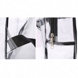 Sac à dos transparent en PVC noir pour femme, tendance et abordable, idéal pour l'école - Product Image 6