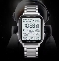 Montre de Luxe Skmei 1888 Étanche avec Podomètre 3D, Calculateur de Calories, Affichage de la Semaine, en Acier Inoxydable, de Style Business, Tendance et Sport pour Hommes