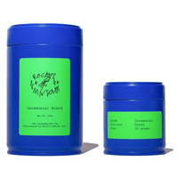 Boîte en métal vide de qualité alimentaire 30-100g Matcha en métal, thé, café en poudre, vente en gros d'usine d'emballages ronds de luxe