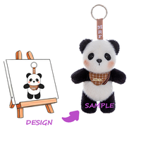 Porte-clés en peluche personnalisé avec fermeture éclair, peluche super douce, design brodé, jouet réconfortant - Doublure en nylon et en maille