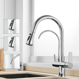 拉出喷雾器厨房水龙头2手柄3合1净水器水龙头带饮用水水龙头的混合水龙头 - Product Image 2