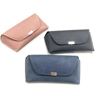 Étui rigide rectangulaire vierge en PU pour lunettes, avec pochette de rangement et chiffon de nettoyage, personnalisable par sublimation