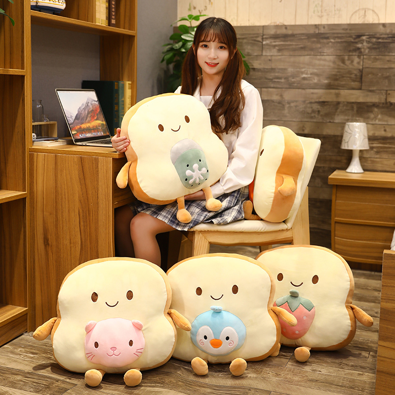 Oreiller En Peluche Toast - 18 Cm, Coussin Déco Mignon En Forme De Pain Grillé Pour Salon Ou Chambre - 3