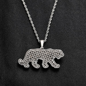 Collar con Colgante <span class=keywords><strong>de</strong></span> Pantera Negra, Estilo Hip Hop, Chapado en Oro, con Incrustaciones <span class=keywords><strong>de</strong></span> Piedras - Product Image 3