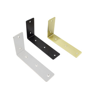 Support d'angle en L en acier inoxydable large et robuste pour étagère, 90 degrés, pour une étagère bien fixée - Product Image 1
