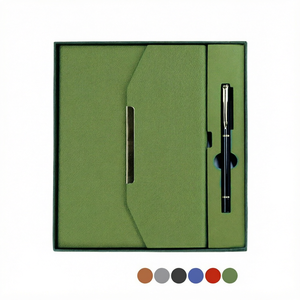 Set de Regalo de Cuaderno de Cuero con Logotipo Personalizado y Bolígrafo, Impresión Serigráfica Promocional, Papelería Escolar y de Oficina, Artículos Corporativos - Product Image 1