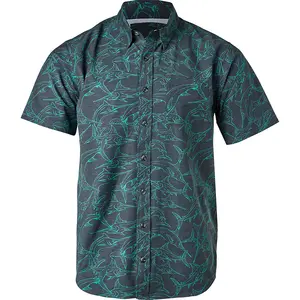 高品质男士钓鱼运动衫户外运动camisa透气吸湿排汗防紫外线高性能钓鱼衫