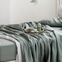 Ensemble de housse de couette en lin pur avec taies d'oreiller, fermeture à boutons, couette en lin français, draps de luxe pour king size