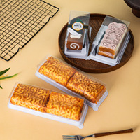 Gâteau Barre Dorée au Fromage Orange et Jaune d'Œuf Salé, Cuit au Four, Petite Pâtisserie Occidentale, Mousse, Boîte Transparente en PET pour Tranches