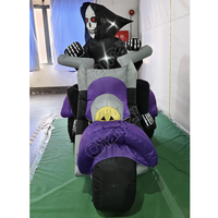 Décoration d'Halloween personnalisée pour l'extérieur, fantôme gonflable monté sur une moto, décoration de jardin pour fête d'Halloween