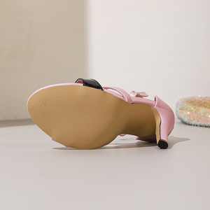 รองเท้าส้นสูงแบบใหม่ แฟชั่นทันสมัยและเซ็กซี่ เปิดนิ้วเท้า แต่งสีตัดกัน สายรัดเส้นเดียว แบบเปิดหลัง ดีไซน์สวยสง่าดุจเทพธิดา - Product Image 6