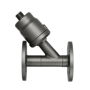 Vanne à siège angulaire pneumatique à double action COVNA 1/2 pouce en acier inoxydable à bride pour vapeur - Product Image 1