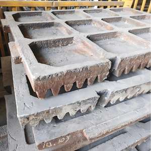 चीन कस्टम पेशेवर फाउंड्री खनन मशीनरी भागों क्रशर दांत प्लेट उच्च शक्ति मैंगनीज स्टील क्रशर जबड़े प्लेट - Product Image 3