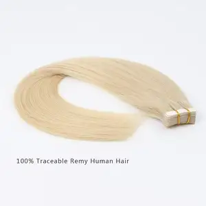 生一个捐赠者原始头发延伸，隐形越南捐赠者头发胶带，单捐赠者角质层对齐头发胶带头发