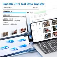Cable de Datos para Teléfono Móvil OEM, Cable USB Tipo C 8K 60Hz 40Gbps, Cable de Datos Tipo C 240W para Thunderbolt 4