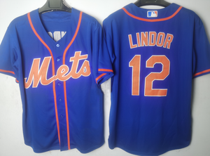メンズニューファッションスポーツウェアジャージ工場卸売野球ジャージニューヨーク・メッツ12リンドールプラスサイズ - Product Image 2