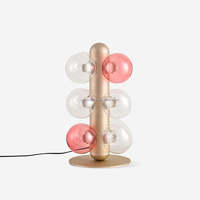 Lampes de table LED en verre coloré et métal doré XCT9018, style moderne et simple, éclairage d'appoint contemporain