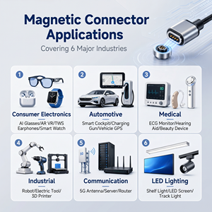 Connecteur magnétique Pogo Pin 10 broches plaqué or haute intensité, pré-câblé pour station de charge de <span class=keywords><strong>robot</strong></span> AGV - Product Image 6