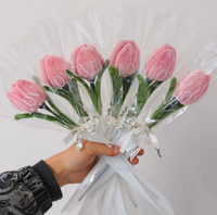Buket Bunga Buatan Tangan Terlaris TC, Dekorasi Rumah, Bunga Pipa Tunggal, Hadiah Ulang Tahun & Hari Valentine