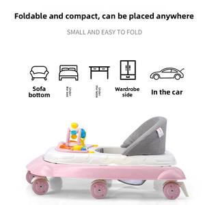 नए 2025 फोल्डेबल प्लास्टिक मल्टीफंक्शनल सेफ्टी लर्निंग बेबी गर्ल वॉकर ने बच्चों की गतिविधि के खिलौने गुलाबी बेबी वॉकर - Product Image 3