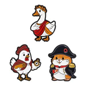 Épingles en alliage de zinc mignonnes à l'effigie d'animaux - Modèles de oie romaine, poulet, Napoléon, <span class=keywords><strong>hamster</strong></span> - Vente en gros - Product Image 6