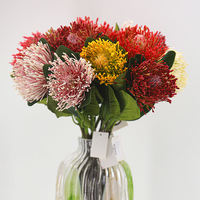 Bouquet de fleurs artificielles Protea King Lily à toucher réel, fait main, pour la décoration de la maison, les fêtes de remise de diplôme et Noël