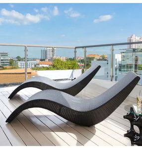 Chaise longue en <span class=keywords><strong>rotin</strong></span> moderne et élégante pour l'extérieur, design durable pour balcon, cour, villa, piscine, parc - Chaises longues - Product Image 5