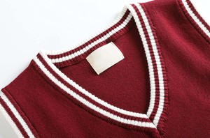 Gilet pull sans manches en tricot à col en V avec motifs LOGO personnalisés pour garçons et filles, <span class=keywords><strong>uniforme</strong></span> scolaire primaire pour enfants - Product Image 3