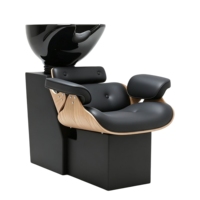 Chaise de lavage professionnelle pour salon avec bac en acier inoxydable, design portable, durable et imperméable pour usage en salon