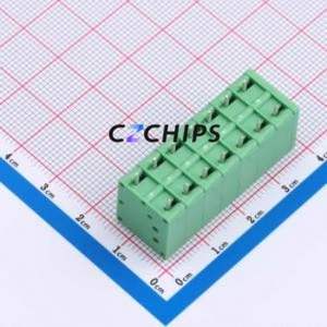 MX205V-5.0-07P-GN01-Cu-A Spring Terminal Block Through hole Component (THT),P=5mm Connector 1x7P 5mm Green Through Hole - Product Image 2