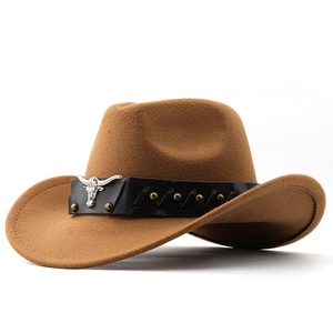Sombrero de <span class=keywords><strong>Vaquero</strong></span> Estilo Inglés Más Vendido, con Borde Enrollado, Vintage, Ajustable, con Serigrafía, de Poliéster para Primavera y Otoño - Product Image 4