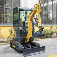 Mini-excavatrice EACHAN Euro 5 de 1,8 tonne, engin de terrassement, micro-pelle, excavatrice diesel hydraulique sur chenilles, petite pelle pour vergers