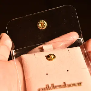 Китайские поставщики, изготовленные на заказ, подарочная упаковка для ювелирных изделий, прозрачный браслет, ПВХ мешочки для ювелирных изделий с кнопкой-застежкой и вставками для карт