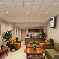 Système de dalles de plafond suspendu en métal perforé carré, ignifuge, en aluminium, pour bureaux modernes