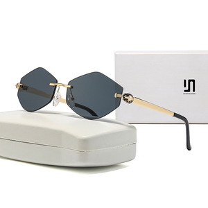 Nouvelles Lunettes de Soleil Polygones Haut de Gamme pour Femmes, Sans Monture, Métal, Verres Noirs UV400, Type 3, Protection Solaire, Lunettes Tendance - Product Image 5