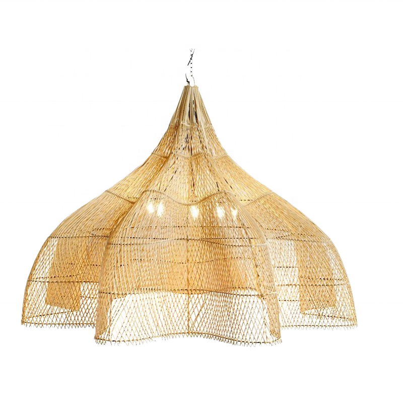 Factory Woven Antique Rattan Chandelier Pendant