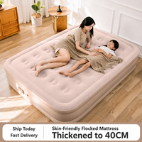 Matelas pneumatique automatique d'extérieur avec couverture double floquée épaissie, alimentation USB, design moderne, portable pour le camping et la maison