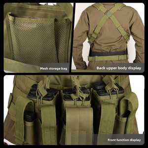 Chaleco Táctico con Bolsas para Cargadores Extraíbles, Panel MOLLE Personalizable, Arnés Modular para Equipo - Product Image 5