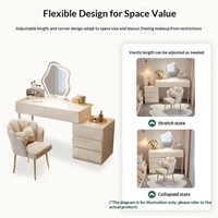 Meuble de rangement de chambre à coucher de style crème moderne avec coiffeuse intégrée