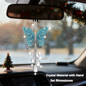 TK Hot Selling Luxury Crystal Metal Butterfly Pendant Diamond Inlay <strong>Car</strong> Rearview Mirror <strong>Car</strong> Interior Accessory <strong>Decoration</strong> - Product Image 2